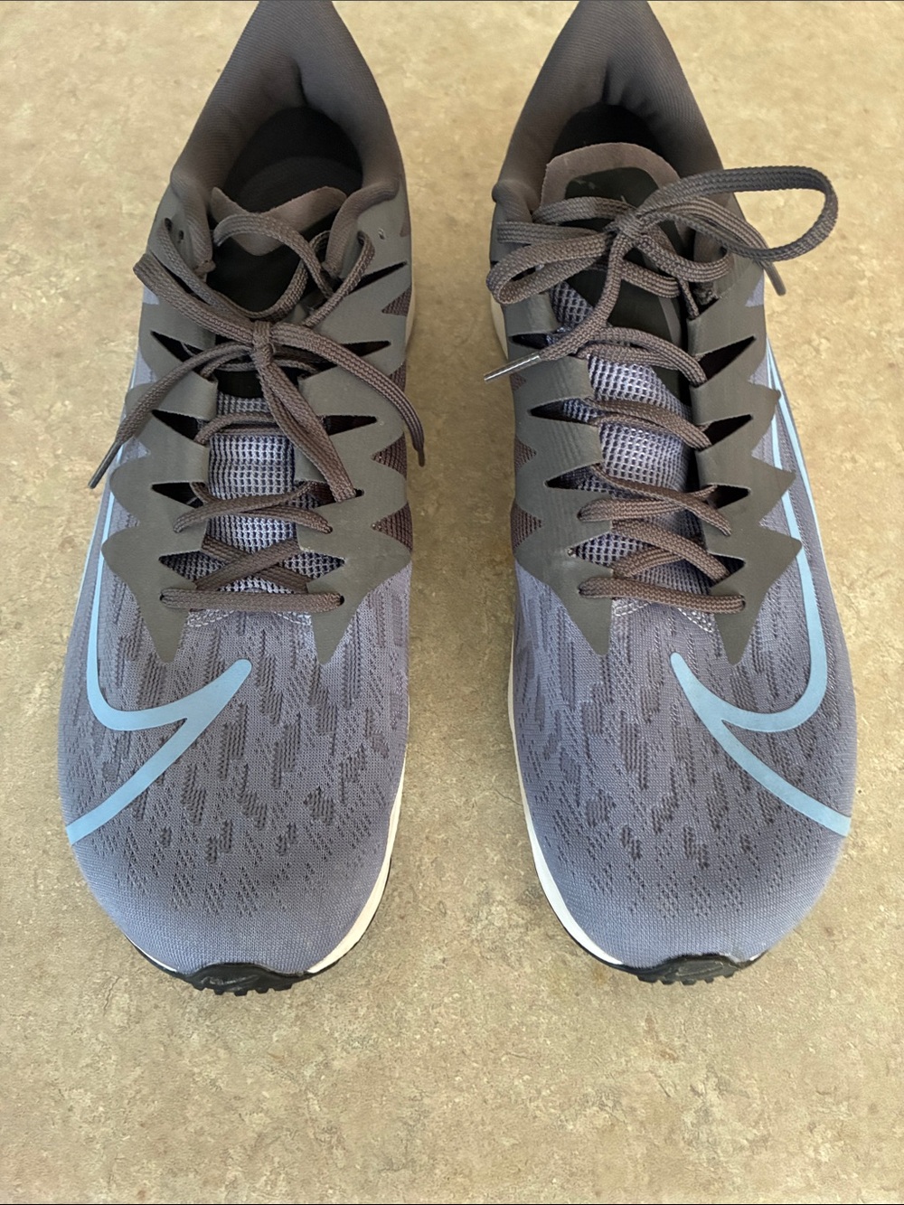 Men’s Nike Gray Athletic Lace-Up Sneakers with Light Blue Accent. Worn once.